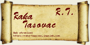 Raka Tasovac vizit kartica